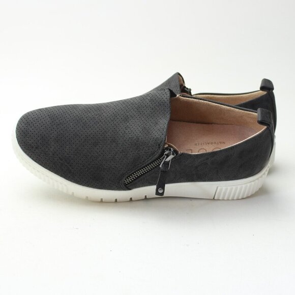 SOUL Naturalizer Turner Charcoal Gray Faux Leather Sneakers - Picture 12 of 13